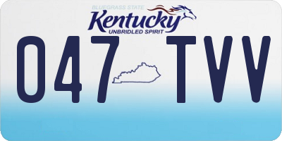 KY license plate 047TVV