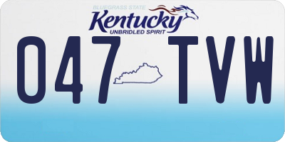 KY license plate 047TVW