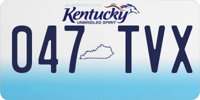 KY license plate 047TVX