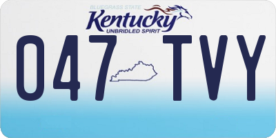 KY license plate 047TVY