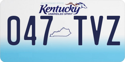 KY license plate 047TVZ