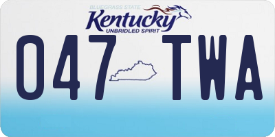 KY license plate 047TWA