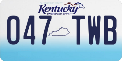 KY license plate 047TWB