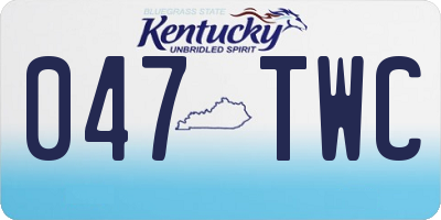 KY license plate 047TWC