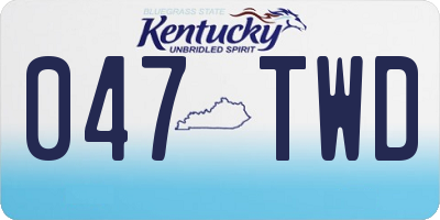 KY license plate 047TWD
