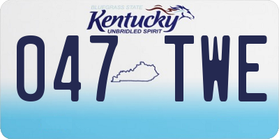 KY license plate 047TWE