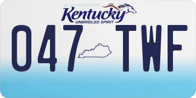 KY license plate 047TWF