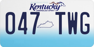 KY license plate 047TWG