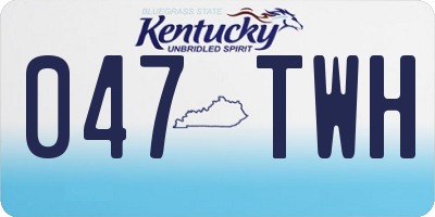 KY license plate 047TWH