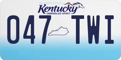 KY license plate 047TWI