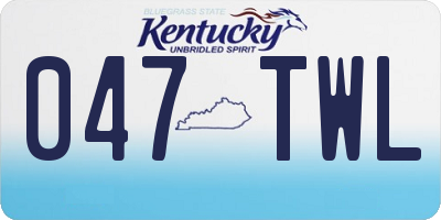 KY license plate 047TWL