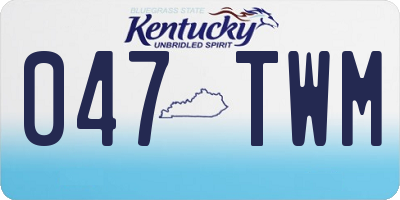 KY license plate 047TWM