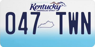 KY license plate 047TWN