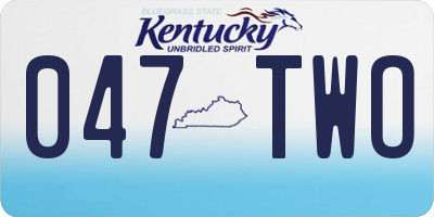 KY license plate 047TWO