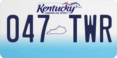 KY license plate 047TWR