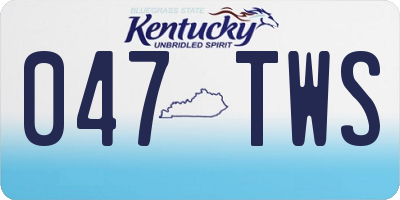 KY license plate 047TWS