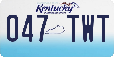 KY license plate 047TWT