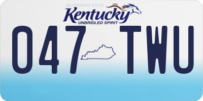KY license plate 047TWU