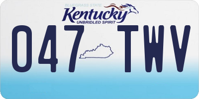 KY license plate 047TWV