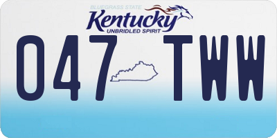 KY license plate 047TWW