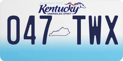 KY license plate 047TWX