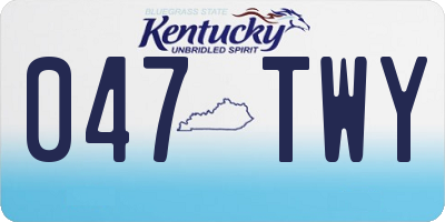 KY license plate 047TWY