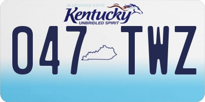 KY license plate 047TWZ