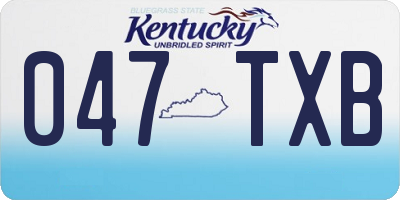 KY license plate 047TXB