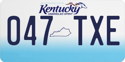 KY license plate 047TXE