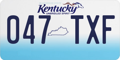 KY license plate 047TXF