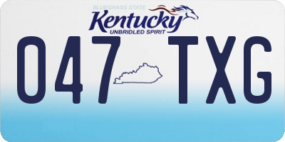 KY license plate 047TXG