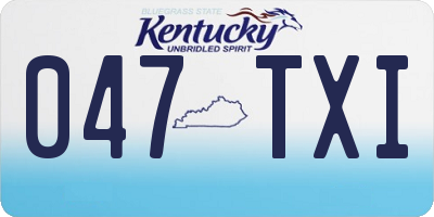 KY license plate 047TXI