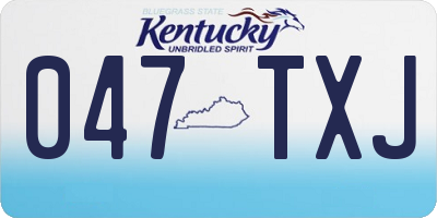 KY license plate 047TXJ