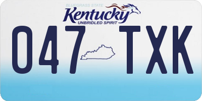 KY license plate 047TXK