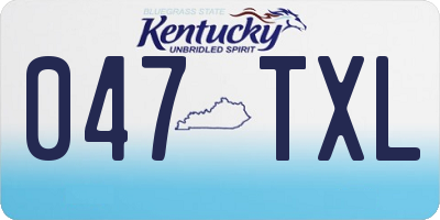 KY license plate 047TXL