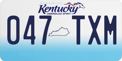 KY license plate 047TXM