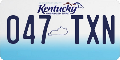 KY license plate 047TXN