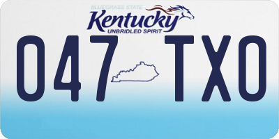 KY license plate 047TXO