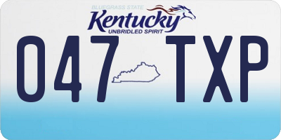 KY license plate 047TXP