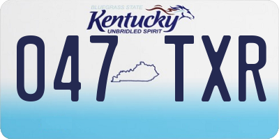 KY license plate 047TXR
