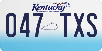 KY license plate 047TXS