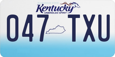 KY license plate 047TXU