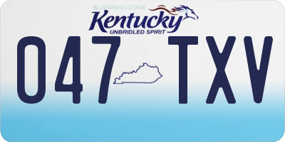 KY license plate 047TXV
