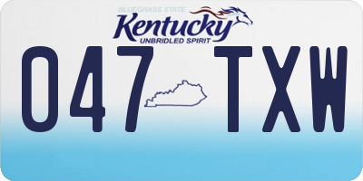 KY license plate 047TXW