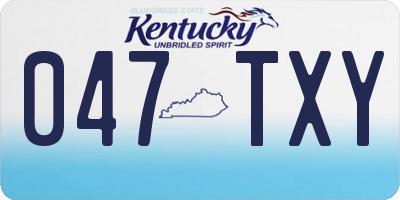 KY license plate 047TXY