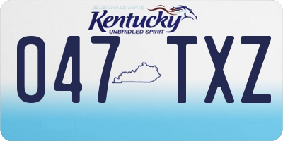 KY license plate 047TXZ