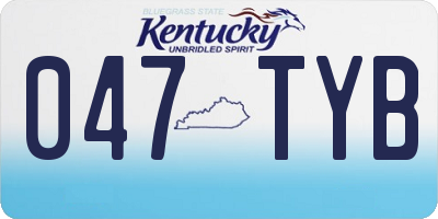 KY license plate 047TYB