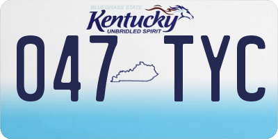KY license plate 047TYC