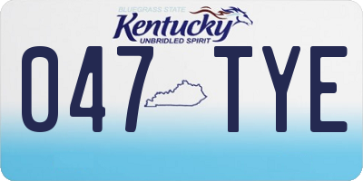 KY license plate 047TYE