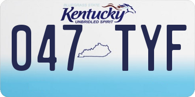 KY license plate 047TYF